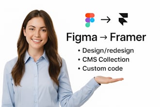 design or develop a framer website figma to framer, framer bug fixes