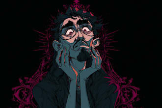 draw art in dark cartoon comic style