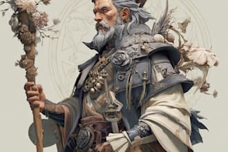 draw a fantasy character ilustration