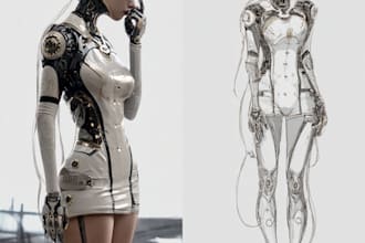 dp concept art for characters fantasy cyberpunk science fiction