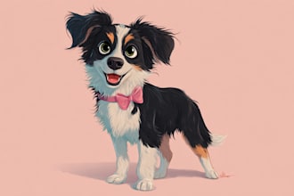 create a custom disney pet portrait