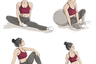 draw exercises, workout, yoga and other vector illustrations for manual, guide