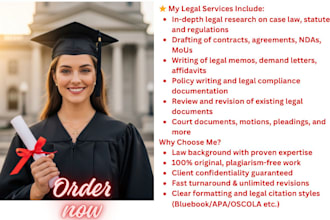 do legal research, legal drafting and documentation