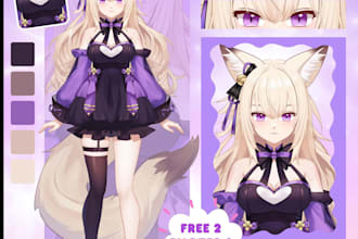 craft vtuber model, live 2d vtuber model, 2d vtuber model, live2d model