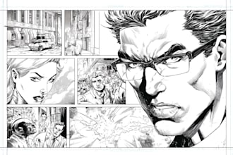 do superhero comic book artist comic page graphic