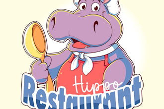draw a cartoon logo, mascot, character for bussines