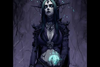 draw game character, original fantasy concept art