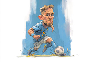 draw cartoon or vector art sport illustration fantasy