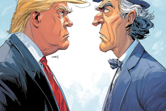 do political cartoon and cartoon caricature for you