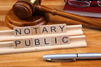 build professional notary website landing page and US financial statement