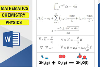 type mathematical and scientific equations paper in ms word