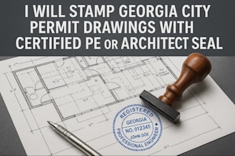 stamp georgia city permit drawings with certified pe or architect seal