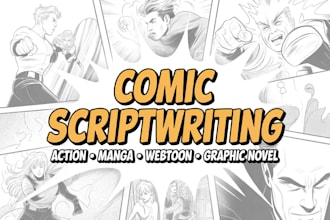a comic book script, webtoon or manga story that hits
