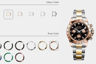 customized 2d 3d watch product configurator on  kickflip, zakeke shopify store