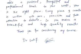 do handwrite notes, letters, assignments