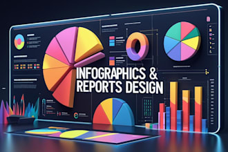 design custom infographics, maps, reports, and data illustrations