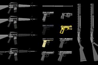 3d gun model, ak47 gun, fivem gun, gun rifle, weapon gun, gun asset ,pbr texture