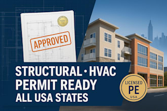 design pe stamp, structural, hvac, survey, and permit plans for NYC and USA