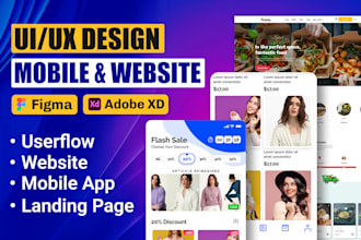 do figma ui ux design, website ui design, website mockup or mobile app ui design