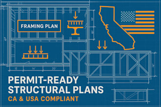 design framing plans and structural load calculation for permit in ca and USA