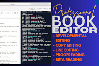 be your pro developmental editor copy editor proofread your manuscript