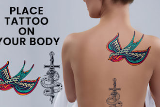 place your tattoo design on your body photo