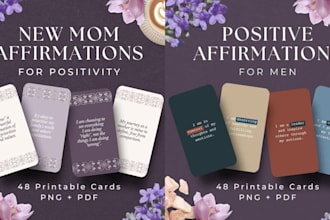 design amazing mom or dad affirmation card game motivational flashcards with box