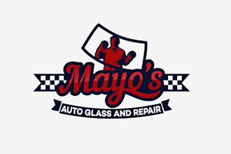 design powerful auto glass repair logo