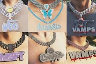 make a logo, letter or design for a chain o jewelry obj fbx fivem
