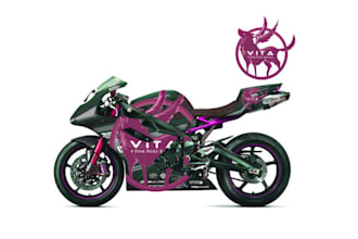 design fantastic pink wolf racing motorcycle ride logo