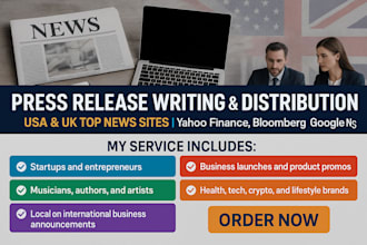write and distribute your USA and UK press release to top news sites