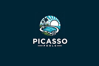 design unique pool company logo