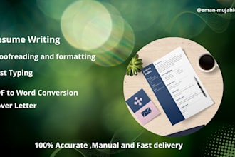 professionally write your CV, proofread documents and convert PDF to word