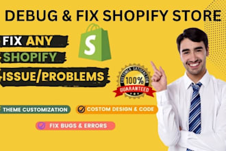 debug and fix shopify theme, apps, or layout problems today
