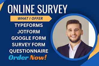build online survey forms using google forms or typeform