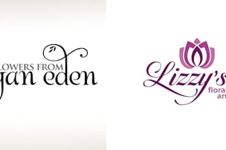 design floral flower modern logo