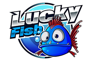 create a high quality lucky fish logo design