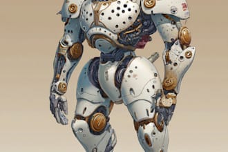 make character mecha robot illustration