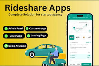 develop uber, indrive clone rideshare app with parcel delivery system