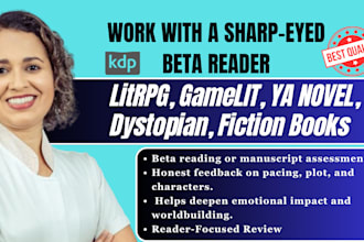 beta read or give a manuscript assessment for litrpg, ya book, novel, dystopian