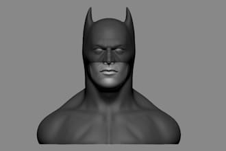 sculpt 3d model, batman 3d print model, action figure and character,3d rendering