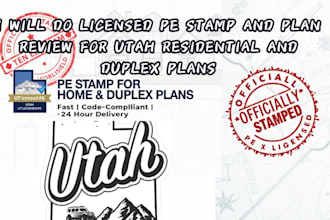 do licensed pe stamp and plan review for utah residential and duplex plans