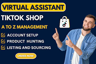 setup and manage tiktok shop dropshipping white label VA