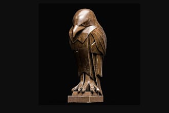 animatronic 3d sculpture,cosplay,bird,zbrush creature,stl file print,fnaf,minis