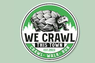 design captivating crawl this town logo
