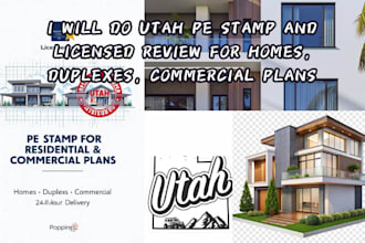 do utah pe stamp and licensed review for homes, duplexes, commercial plans