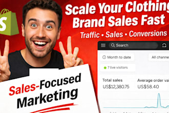 clothing brand marketing, shopify store promotion, clothing brand sales manager