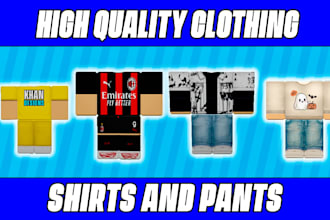 design custom roblox clothing shirt, merch and pants for you
