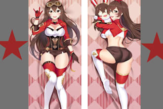 draw custom dakimakura anime body pillow art sfw or nsfw illustration