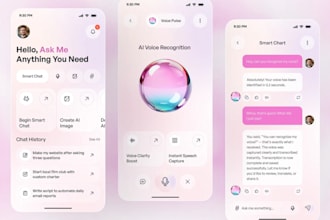 develop ai speech to text app, translation app, chat app
